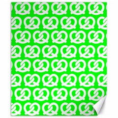 Neon Green Pretzel Illustrations Pattern Canvas 8  X 10  by GardenOfOphir