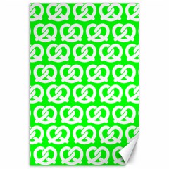 Neon Green Pretzel Illustrations Pattern Canvas 24  X 36  by GardenOfOphir