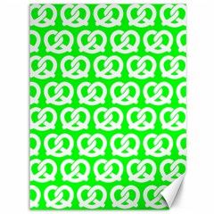 Neon Green Pretzel Illustrations Pattern Canvas 36  X 48   by GardenOfOphir