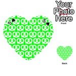 Neon Green Pretzel Illustrations Pattern Playing Cards 54 (Heart)  Front - Spade5