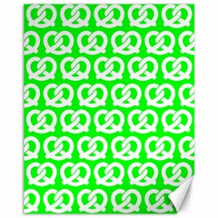 Neon Green Pretzel Illustrations Pattern Canvas 11  X 14   by GardenOfOphir