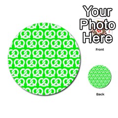 Neon Green Pretzel Illustrations Pattern Multi-purpose Cards (round)  by GardenOfOphir