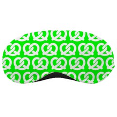 Neon Green Pretzel Illustrations Pattern Sleeping Masks by GardenOfOphir