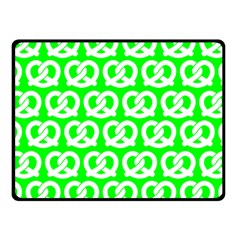 Neon Green Pretzel Illustrations Pattern Fleece Blanket (small) by GardenOfOphir