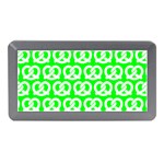 Neon Green Pretzel Illustrations Pattern Memory Card Reader (Mini) Front