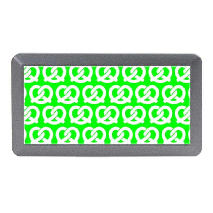 Neon Green Pretzel Illustrations Pattern Memory Card Reader (Mini)