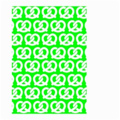 Neon Green Pretzel Illustrations Pattern Small Garden Flag (two Sides) by GardenOfOphir