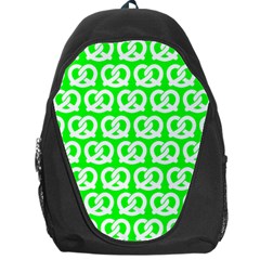 Neon Green Pretzel Illustrations Pattern Backpack Bag by GardenOfOphir