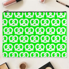 Neon Green Pretzel Illustrations Pattern Cosmetic Bag (xxxl)  by GardenOfOphir