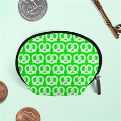 Neon Green Pretzel Illustrations Pattern Accessory Pouches (small)  by GardenOfOphir