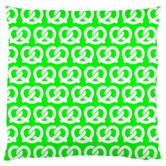 Neon Green Pretzel Illustrations Pattern Large Flano Cushion Cases (one Side)  by GardenOfOphir