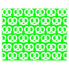 Neon Green Pretzel Illustrations Pattern Double Sided Flano Blanket (medium)  by GardenOfOphir