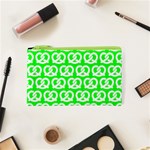 Neon Green Pretzel Illustrations Pattern Cosmetic Bag (XS) Front