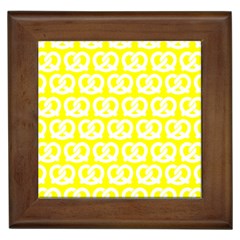 Yellow Pretzel Illustrations Pattern Framed Tiles by GardenOfOphir