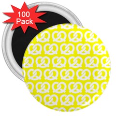 Yellow Pretzel Illustrations Pattern 3  Magnets (100 Pack) by GardenOfOphir