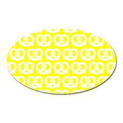 Yellow Pretzel Illustrations Pattern Oval Magnet by GardenOfOphir