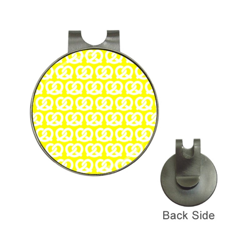 Yellow Pretzel Illustrations Pattern Hat Clips with Golf Markers