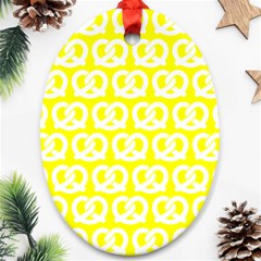 Yellow Pretzel Illustrations Pattern Oval Ornament (two Sides) by GardenOfOphir