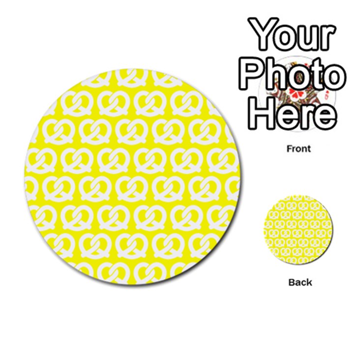 Yellow Pretzel Illustrations Pattern Multi-purpose Cards (Round) 