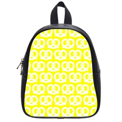 Yellow Pretzel Illustrations Pattern School Bags (small)  by GardenOfOphir