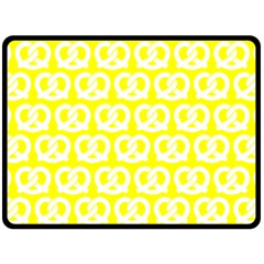 Yellow Pretzel Illustrations Pattern Fleece Blanket (large)  by GardenOfOphir