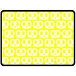 Yellow Pretzel Illustrations Pattern Fleece Blanket (Large)  80 x60  Blanket Front