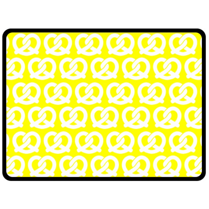 Yellow Pretzel Illustrations Pattern Fleece Blanket (Large) 