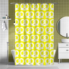 Yellow Pretzel Illustrations Pattern Shower Curtain 48  X 72  (small)  by GardenOfOphir