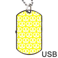 Yellow Pretzel Illustrations Pattern Dog Tag Usb Flash (one Side) by GardenOfOphir