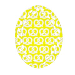 Yellow Pretzel Illustrations Pattern Oval Filigree Ornament (2-side)  by GardenOfOphir