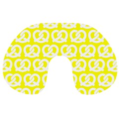 Yellow Pretzel Illustrations Pattern Travel Neck Pillows by GardenOfOphir