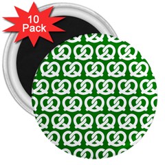 Green Pretzel Illustrations Pattern 3  Magnets (10 Pack)  by GardenOfOphir