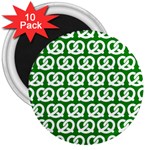 Green Pretzel Illustrations Pattern 3  Magnets (10 pack)  Front