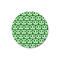 Green Pretzel Illustrations Pattern Magnet 3  (round) by GardenOfOphir