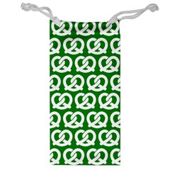 Green Pretzel Illustrations Pattern Jewelry Bags by GardenOfOphir