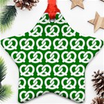 Green Pretzel Illustrations Pattern Star Ornament (Two Sides)  Front