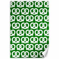 Green Pretzel Illustrations Pattern Canvas 12  X 18   by GardenOfOphir