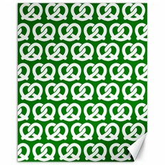 Green Pretzel Illustrations Pattern Canvas 16  X 20   by GardenOfOphir