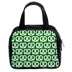 Green Pretzel Illustrations Pattern Classic Handbags (2 Sides) by GardenOfOphir