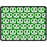 Green Pretzel Illustrations Pattern Double Sided Fleece Blanket (Large)  80 x60  Blanket Front