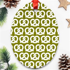 Olive Pretzel Illustrations Pattern Ornament (oval)  by GardenOfOphir