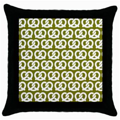 Olive Pretzel Illustrations Pattern Throw Pillow Cases (black) by GardenOfOphir