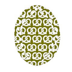 Olive Pretzel Illustrations Pattern Ornament (oval Filigree)  by GardenOfOphir