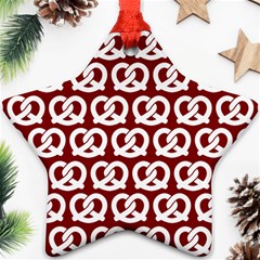 Red Pretzel Illustrations Pattern Ornament (star)  by GardenOfOphir