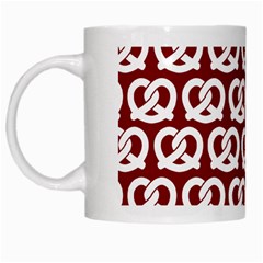 Red Pretzel Illustrations Pattern White Mugs by GardenOfOphir