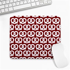 Red Pretzel Illustrations Pattern Large Mousepads by GardenOfOphir