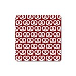 Red Pretzel Illustrations Pattern Square Magnet Front