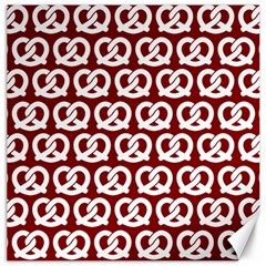 Red Pretzel Illustrations Pattern Canvas 16  X 16   by GardenOfOphir