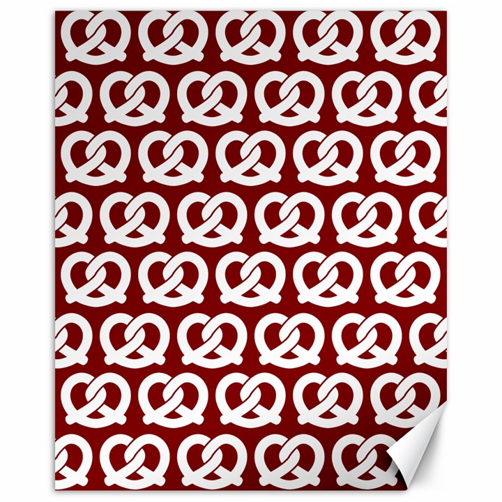 Red Pretzel Illustrations Pattern Canvas 16  x 20  