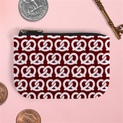 Red Pretzel Illustrations Pattern Mini Coin Purses by GardenOfOphir